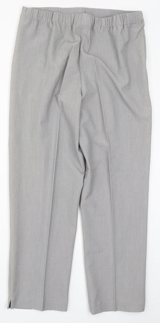 Just Elegance Womens Grey Rayon Trousers Size 14 L27 in