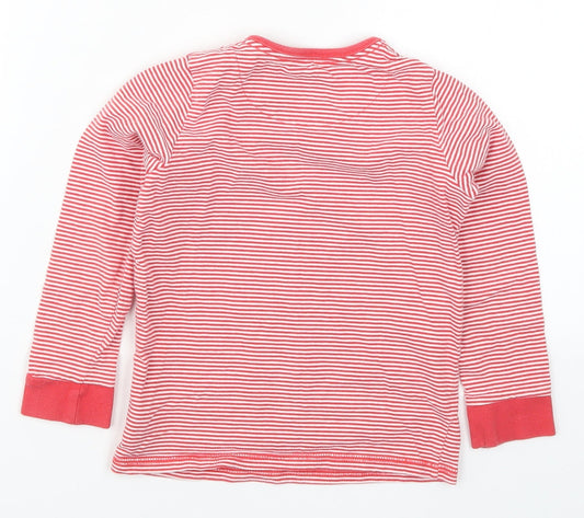 Mothercare Girls Red Striped Basic T-Shirt Size 5-6 Years - Follow Your Dreams