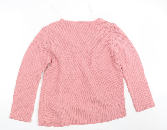 MITZY Womens Pink Knit Wrap Jumper Size XL