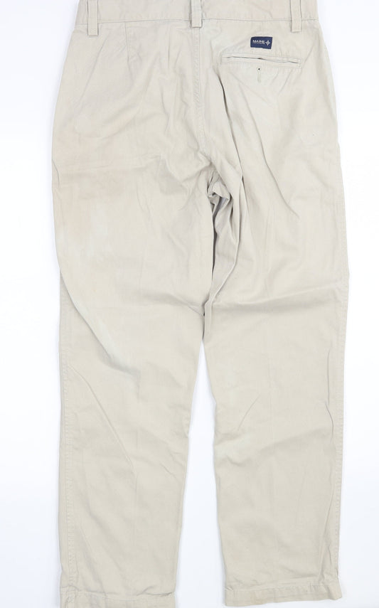 Maine Mens Beige Denim Trousers Size 32 in L28 in
