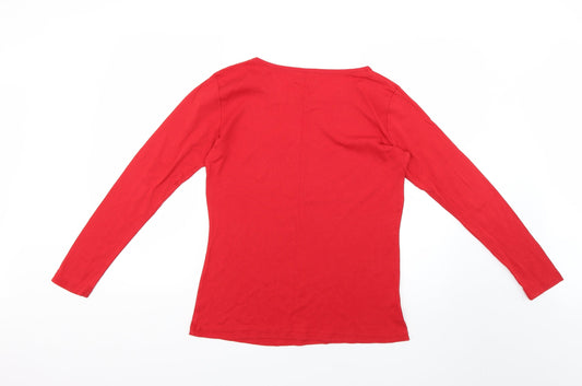 Papaya Womens Red Basic T-Shirt Size 14