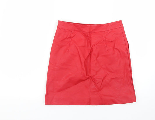 Topshop Womens Red Mini Skirt Size 6