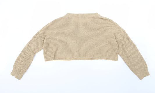 PRETTYLITTLETHING Womens Brown Pullover Jumper Size M
