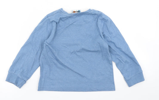 Hullabaloo Boys Blue Basic T-Shirt Size 4-5 Years