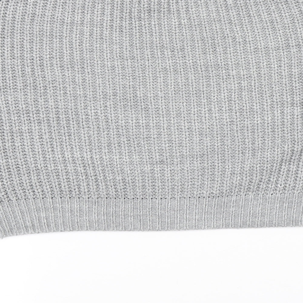 Missguided Womens Grey Knit Pullover Jumper Size S - Cropped