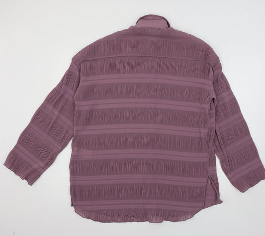Club L Womens Purple Basic Button-Up Size 8
