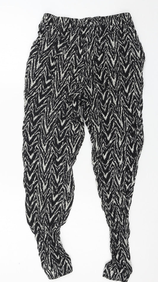 Dorothy Perkins Womens Black Striped Trousers Size 8 L25 in