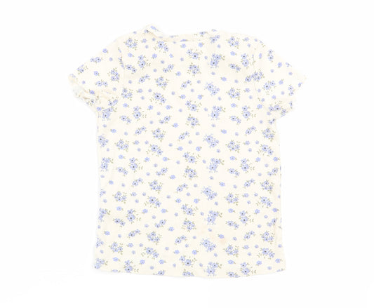 denim and co Girls Beige Fair Isle Basic T-Shirt Size 4-5 Years