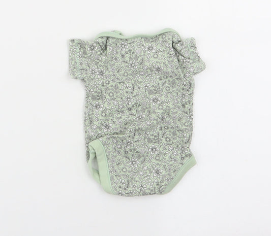 Nutmeg Girls Green Floral Babygrow One-Piece Size 0-3 Months