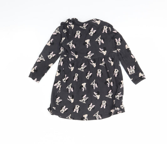 M&S Girls Grey Spotted Fit & Flare Size 2 Years - Minnie mouse