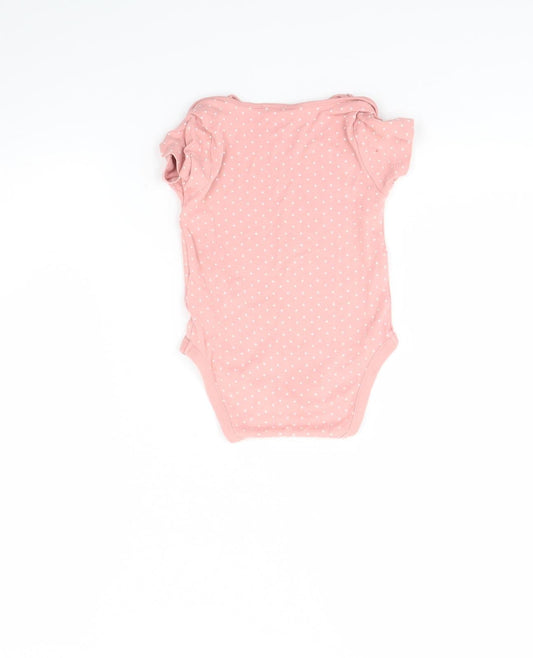 NEXT Girls Pink Polka Dot Babygrow One-Piece Size 12 Months