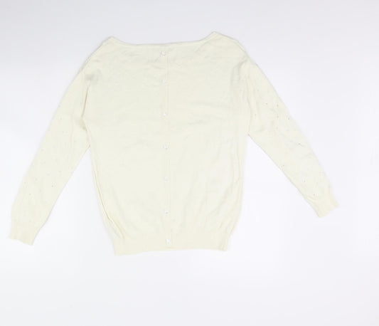 Monsoon Womens Ivory Pullover Jumper Size S
