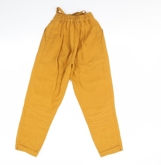 H&M Womens Yellow Trousers Size XS L26 in
