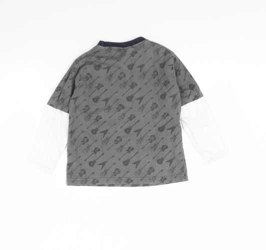 Nex Boys Grey Spotted Basic T-Shirt Size 4 Years