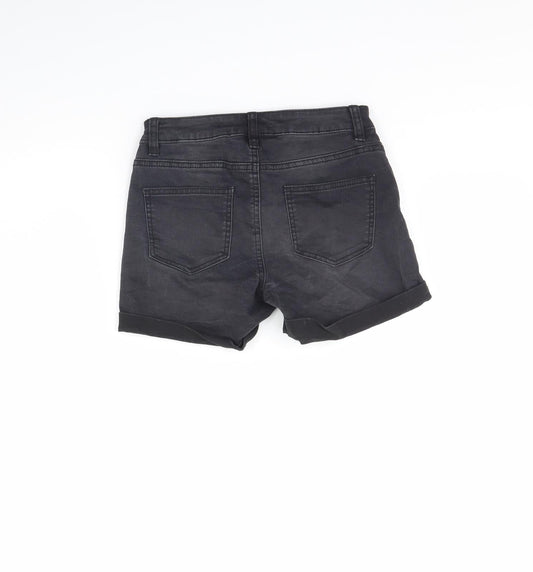 Denim & Co. Womens Black Denim Cut-Off Shorts Size 6