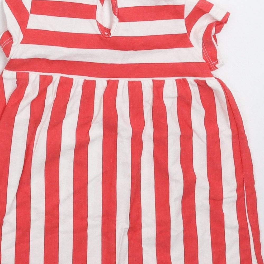 F&F Girls Red Striped Fit & Flare Size 6-9 Months