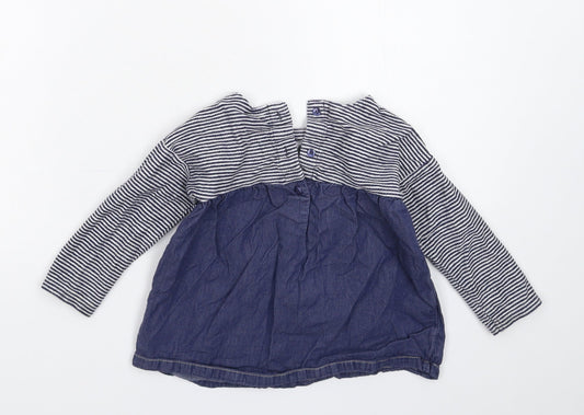 NEXT Girls Blue Striped Fit & Flare Size 12-18 Months