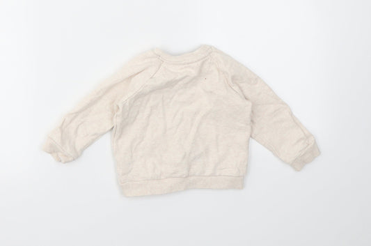 F&F Baby Ivory Animal Print Pullover Jumper Size 6-9 Months