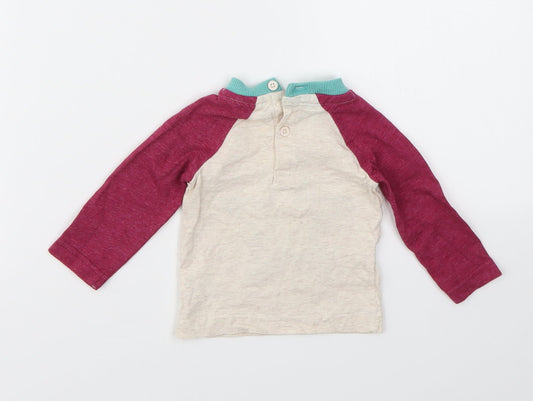 M&Co Girls Multicoloured Geometric Basic T-Shirt Size 0-3 Months