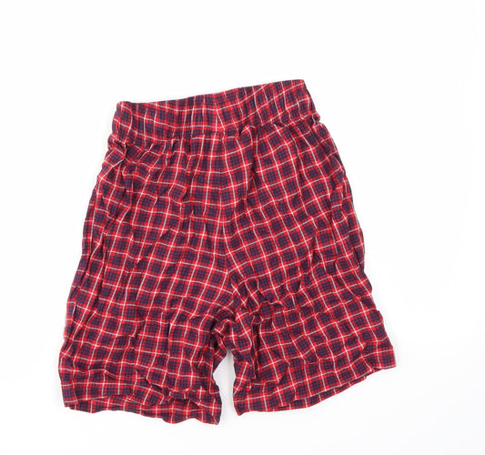TU Girls Red Check Cut-Off Shorts Size XS