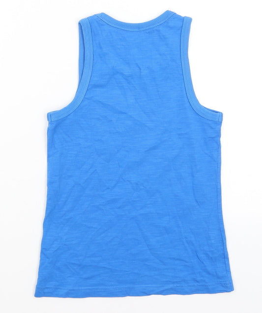 M&S Boys Blue Basic Tank Size 6-7 Years