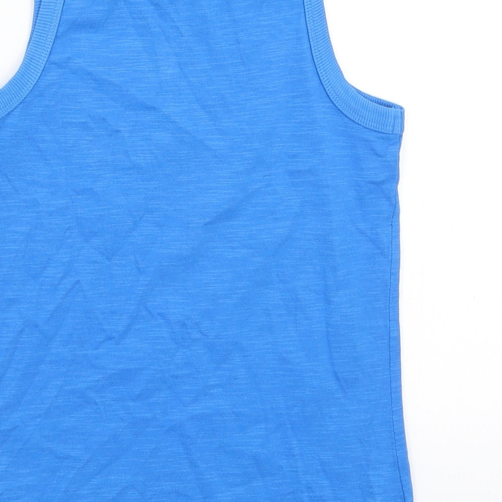 M&S Boys Blue Basic Tank Size 6-7 Years