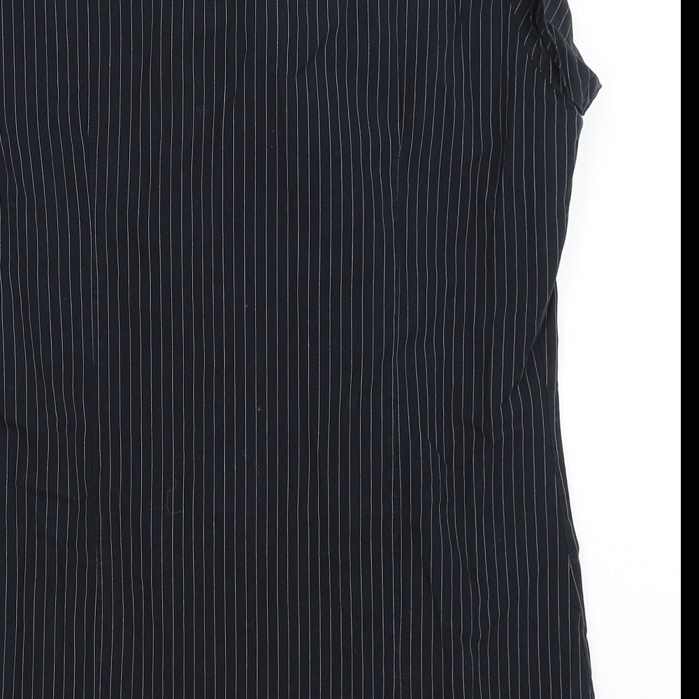 Kimono Womens Black Striped Tunic T-Shirt Size L