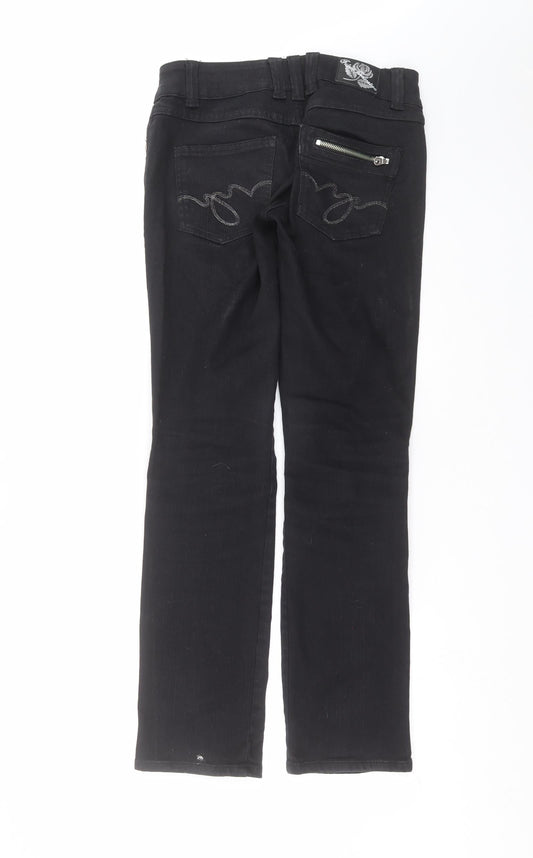 future generation Womens Black Denim Straight Jeans Size 10 L31 in