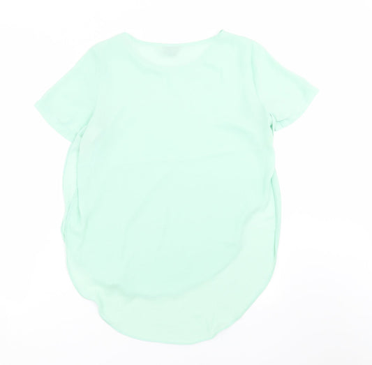 Topshop Womens Green Basic Blouse Size 8 - open sides