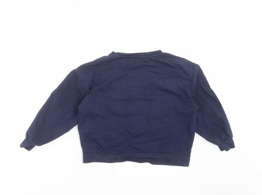 M&Co Girls Blue Pullover Sweatshirt Size 6-7 Years - unicorn