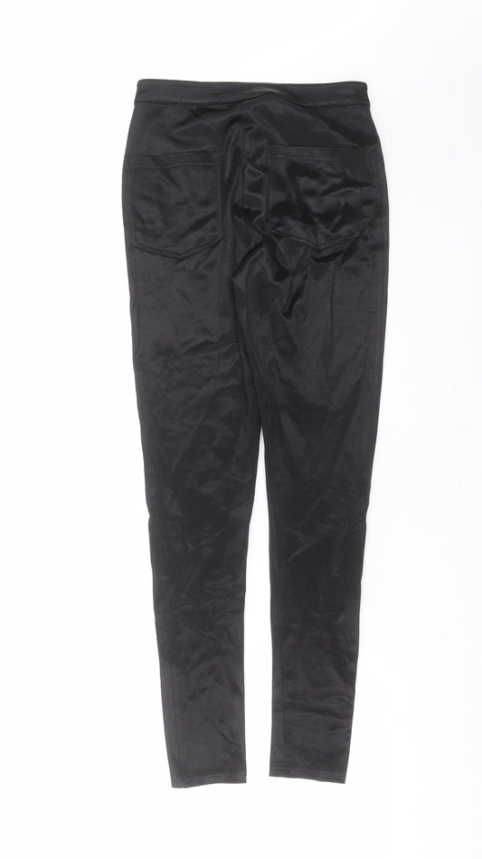 Miss Selfridge Womens Black Trousers Size 8 L27 in - Wet look