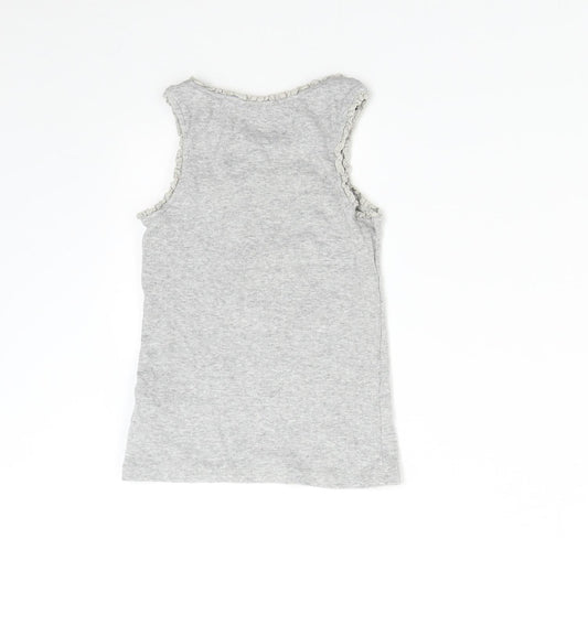 NEXT Girls Grey Basic T-Shirt Size 4 Years