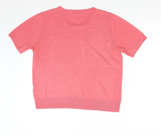 M&S Womens Pink Knit Pullover Jumper Size 16