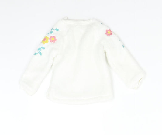 M&Co Baby White Fleece Pullover Jumper Size 9-12 Months