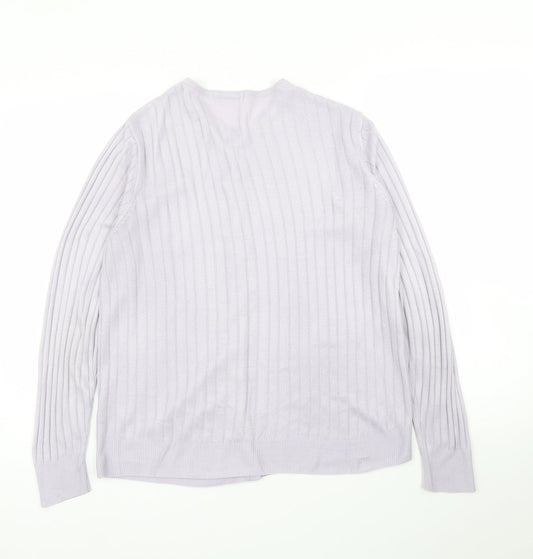 M&S Womens Purple Cardigan Jumper Size M