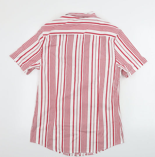 ASOS Mens White Striped Button-Up Size S