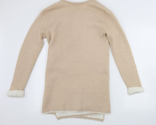 ICHI Womens Beige Cardigan Jumper Size S