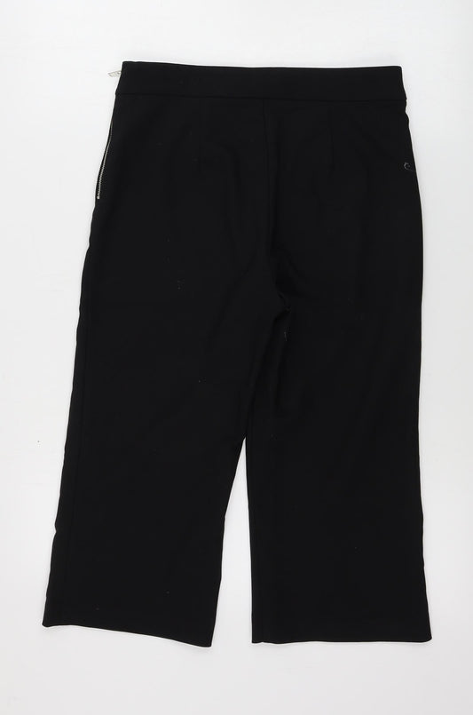 Zara Womens Black Cropped Trousers Size S