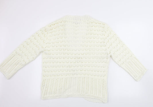 glimpse design Womens Ivory Cardigan Jumper Size L