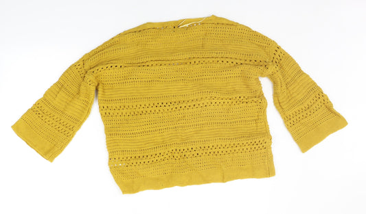 Papaya Womens Yellow Pullover Jumper Size M