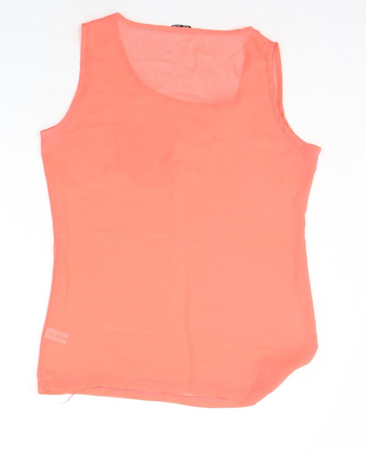 Select Womens Orange Basic Tank Size 12