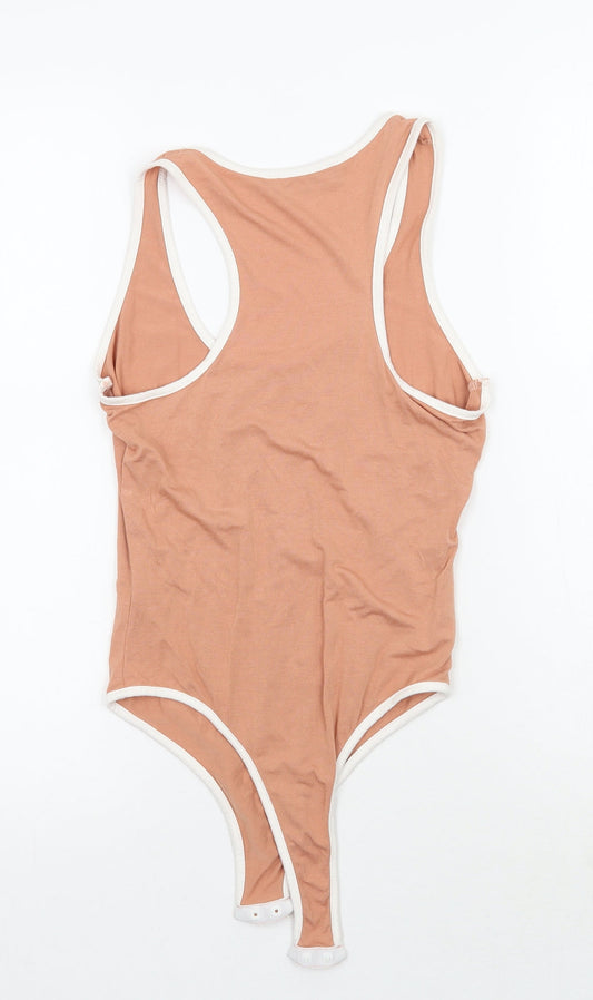 PRETTYLITTLETHING Womens Orange Bodysuit One-Piece Size S