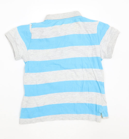 Primark Boys Blue Striped Pullover Polo Size 4-5 Years