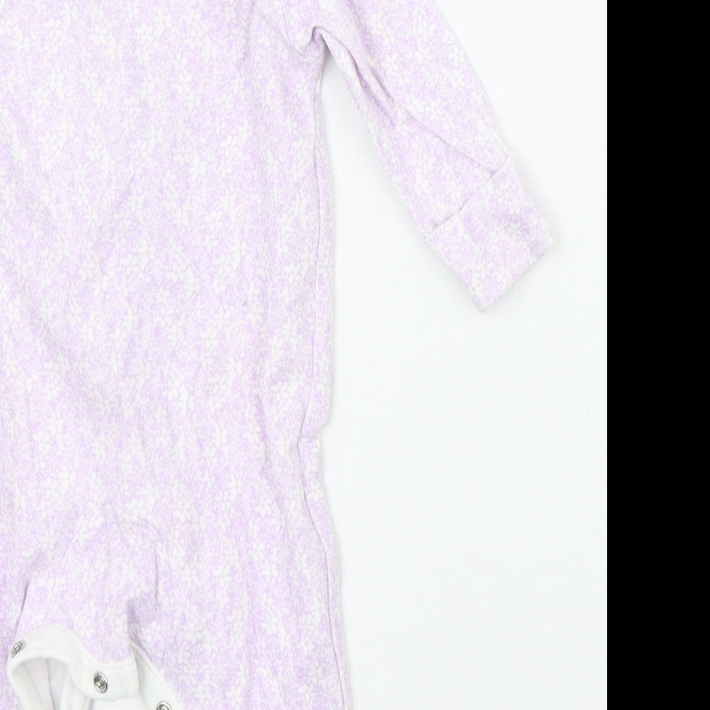 TU Girls Purple Floral Babygrow One-Piece Size 0-3 Months