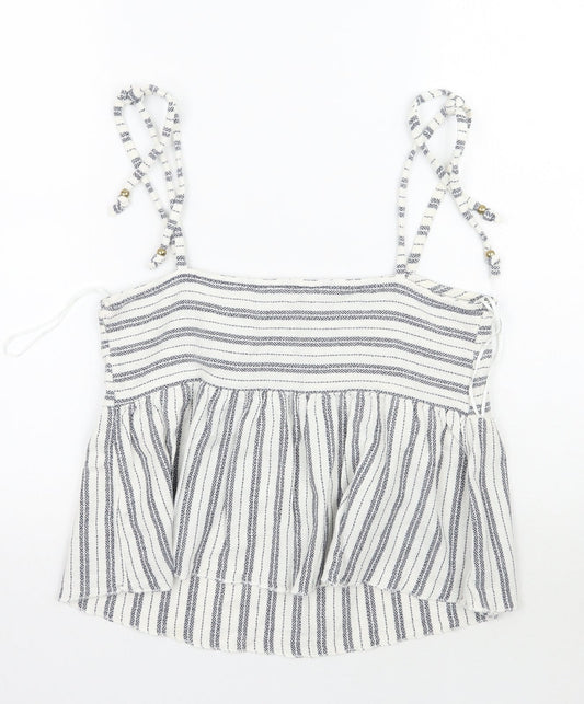 falmer heritage Womens White Striped Basic Tank Size 10