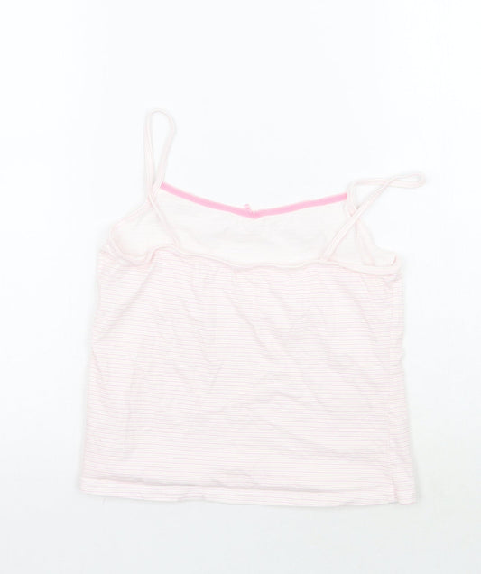 George Girls White Striped Basic Tank Size 5-6 Years