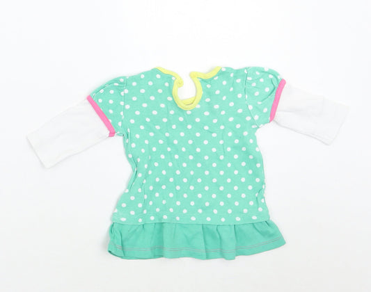 George Girls Green Floral Basic T-Shirt Size Newborn