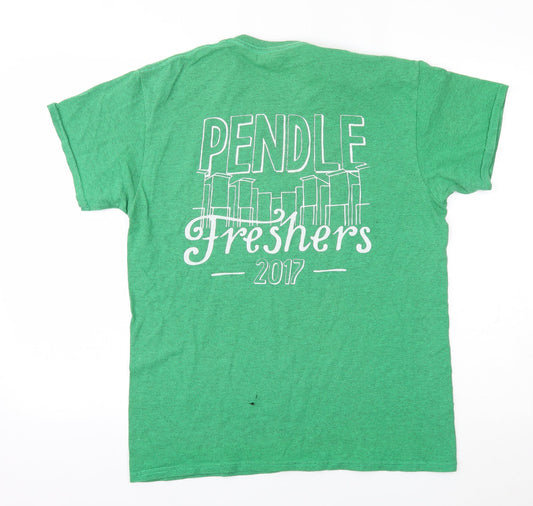 Gildan Mens Green T-Shirt Size M