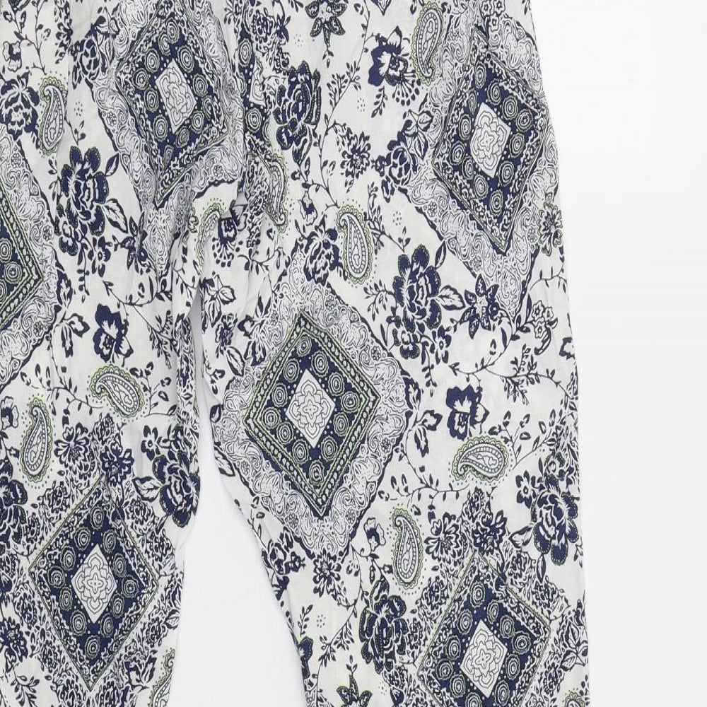 YAYA Womens Blue Paisley Trousers Size S L28 in