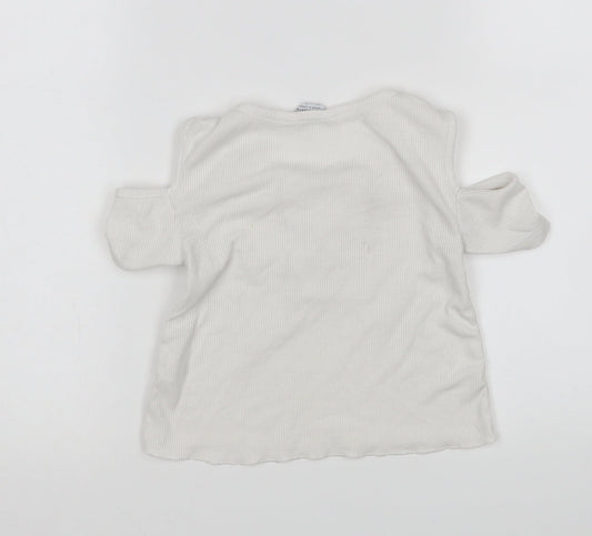 Primark Girls White Pullover Jumper Size 7-8 Years